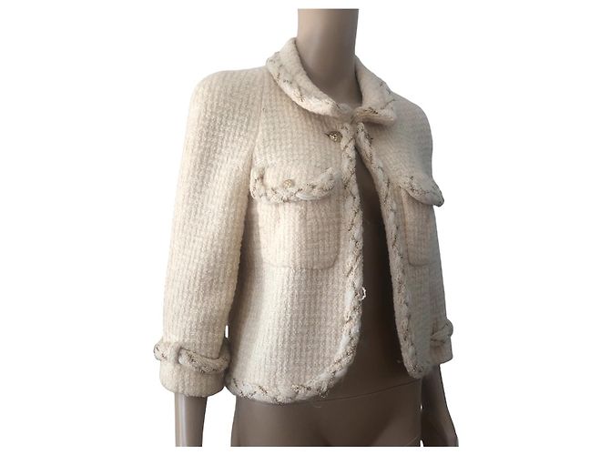 Chanel-Jacke aus beiger Wolle - Ansicht 3