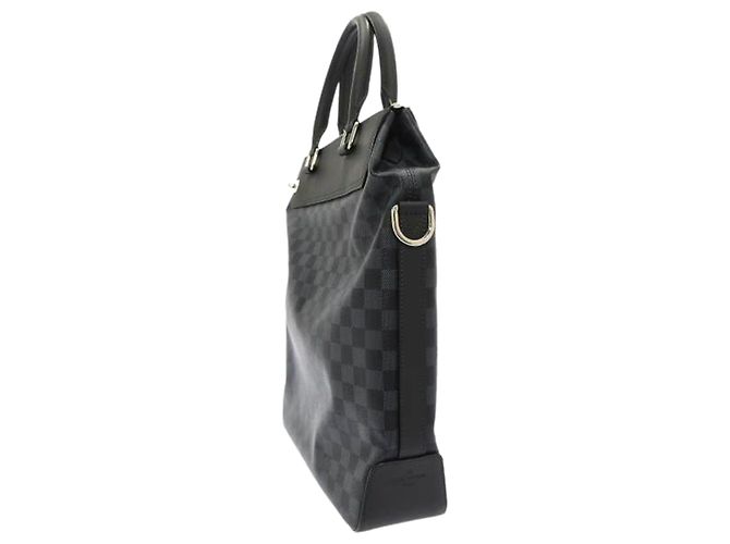 Borsa a mano Louis Vuitton Damier Cobalt Greenwich nera Nero Grigio - vista 2