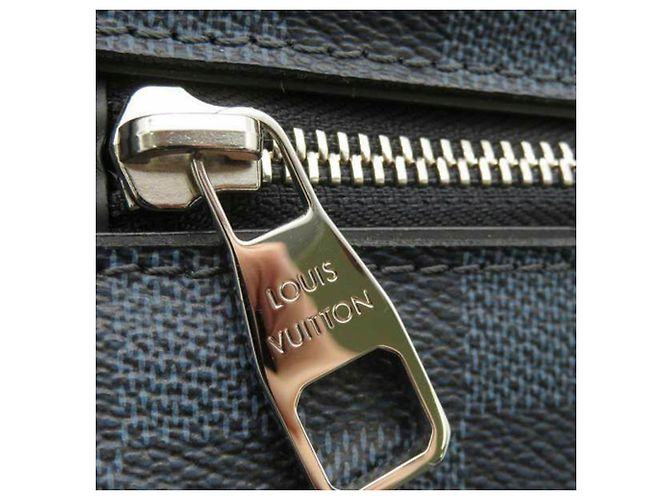 Borsa a mano Louis Vuitton Damier Cobalt Greenwich nera Nero Grigio - vista 8