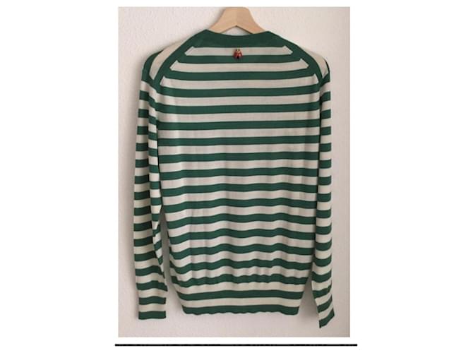Dolce & Gabbana Gestreifter Kaschmirpullover Grün - Ansicht 2