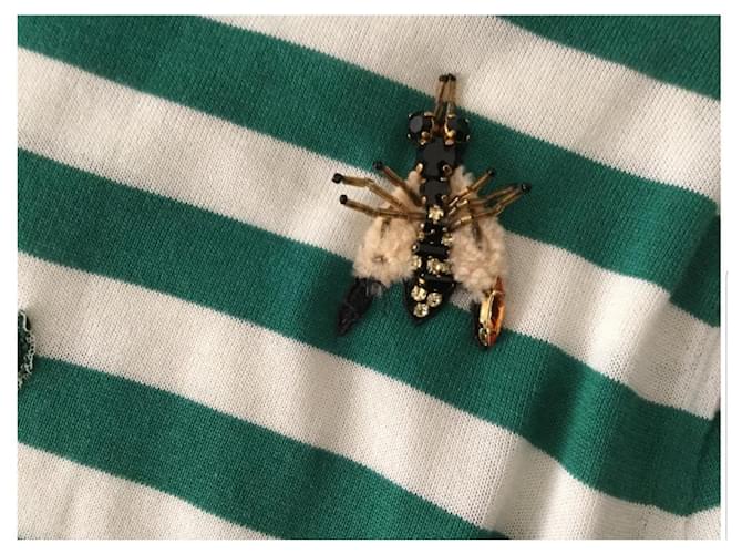 Dolce & Gabbana Gestreifter Kaschmirpullover Grün - Ansicht 6