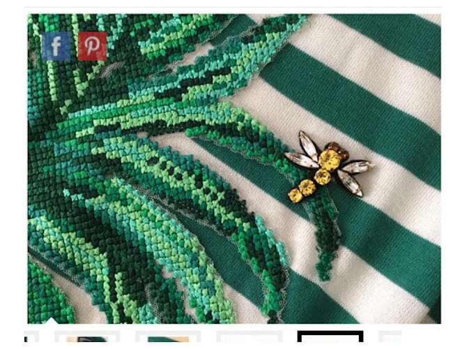Dolce & Gabbana Gestreifter Kaschmirpullover Grün - Ansicht 7