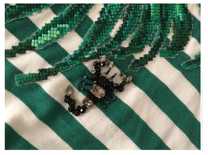 Dolce & Gabbana Gestreifter Kaschmirpullover Grün - Ansicht 8