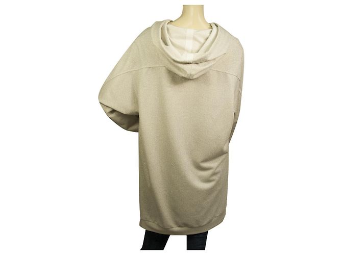 Dondup Sudadera Larga Viscosa Gris Plata Top con Capucha Talla M - vista 2