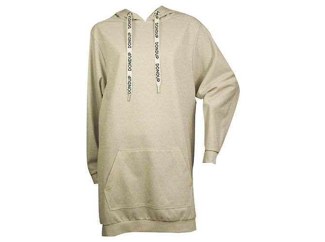 Dondup Sudadera Larga Viscosa Gris Plata Top con Capucha Talla M - vista 9