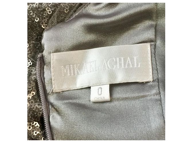 Autre Marque Robe de cocktail argentée, pailleté par Mikael Aghal - vue 4