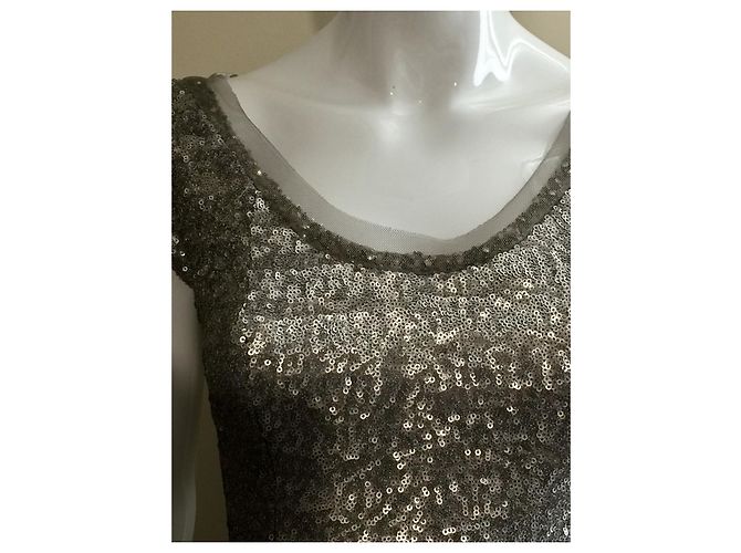 Autre Marque Robe de cocktail argentée, pailleté par Mikael Aghal - vue 5