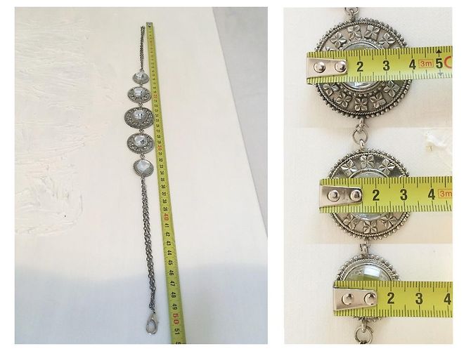 Vintage Collana art déco con grandi strass trasparenti Argento - vista 10