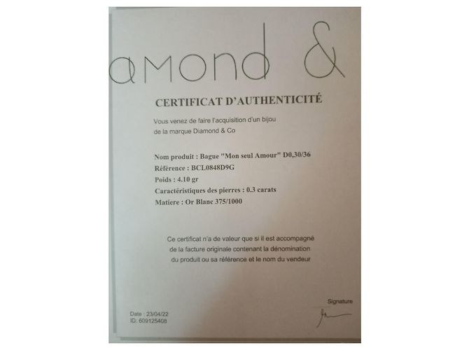 Autre Marque Anello Diamond & Co My Only Love in oro bianco e diamanti Argento - vista 8