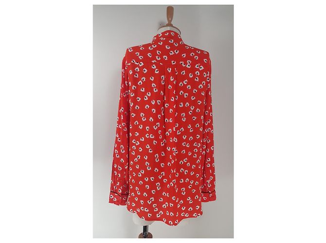 Top Camisa Ganni Rojo de Viscosa Roja - vista 4