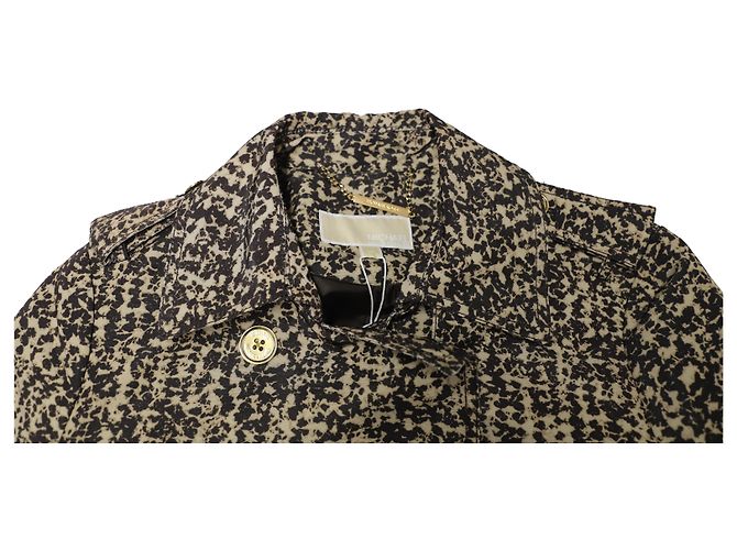 Gabardina estampada en poliéster marrón de Michael Kors Castaño - vista 6