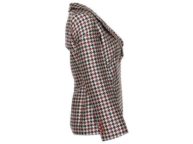 Blazer Giorgio Armani Pied De Poule in Seta Multicolor Multicolore - vista 2