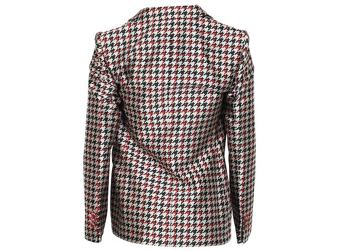 Blazer Giorgio Armani Pied De Poule in Seta Multicolor Multicolore - vista 3