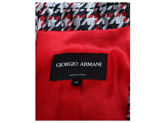 Blazer Giorgio Armani Pied De Poule in Seta Multicolor Multicolore - vista 4