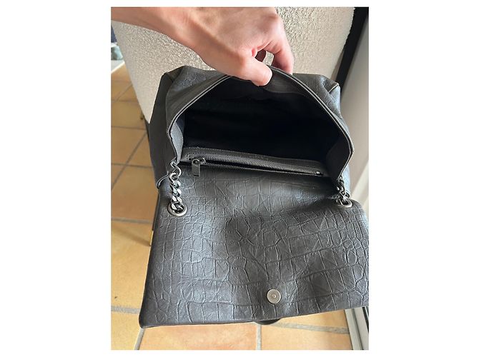 Borsa a mano Yves Saint Laurent in pelle grigio scuro Grigio antracite - vista 2