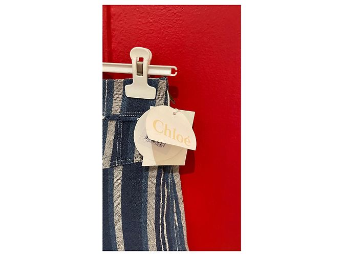 Gonna culotte Chloé a righe blu indaco ed ecru Multicolore - vista 9