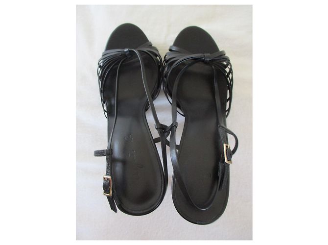 Autre Marque Sandali in pelle nera, 38. Nero - vista 5