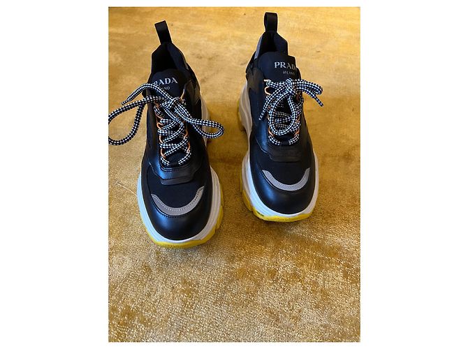 Sneakers Prada in pelle nera 39 Nero - vista 3