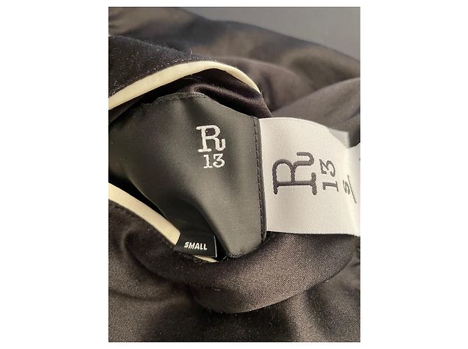 R13 Reversible Bomber Jacket Black and Cream Silk Cotton - view 8