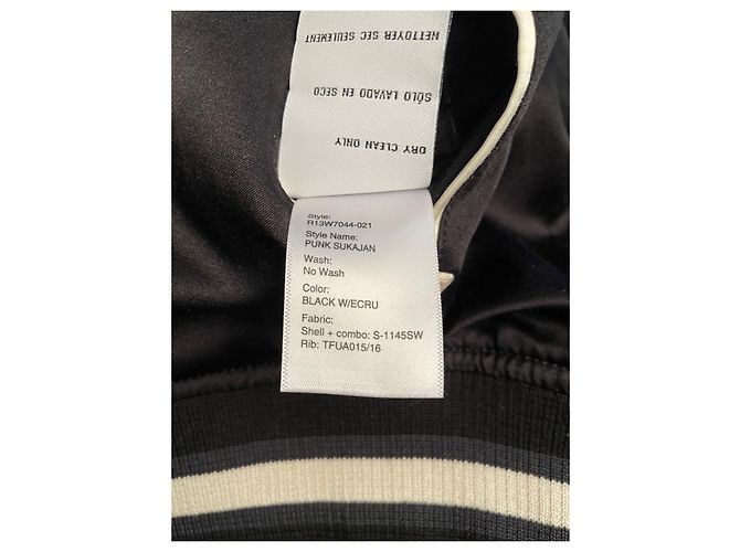 R13 Reversible Bomber Jacket Black and Cream Silk Cotton - view 9