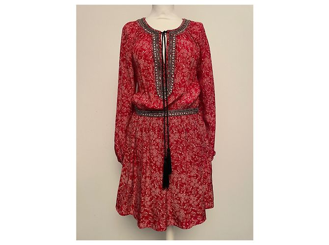 The Kooples Sunrise Seidenkleid Rot - Ansicht 2