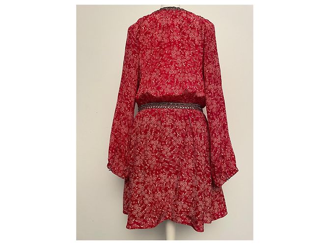 The Kooples Sunrise Seidenkleid Rot - Ansicht 4