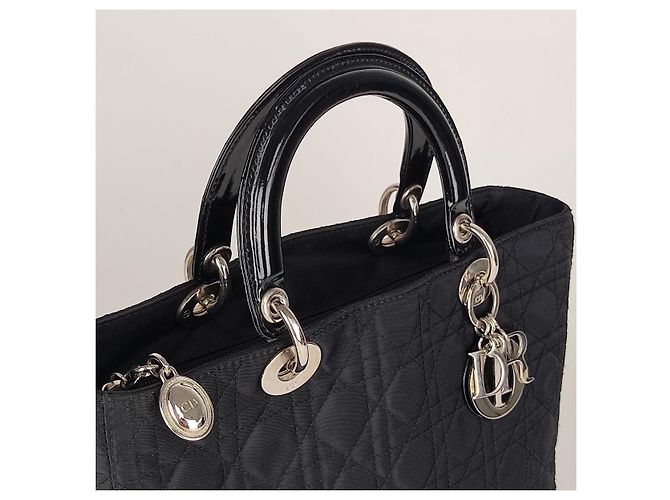 Christian Dior borsa a mano Lady Dior nera misura grande - vista 3