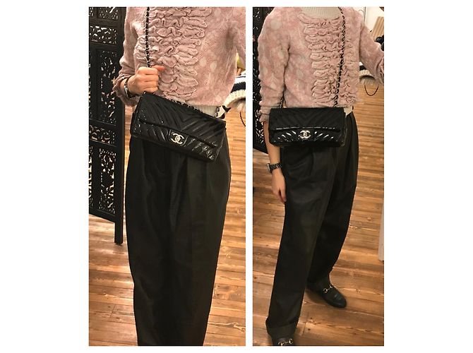 Timeless Chanel Borsa con patta nera classica senza tempo 25 cm Nero - vista 10
