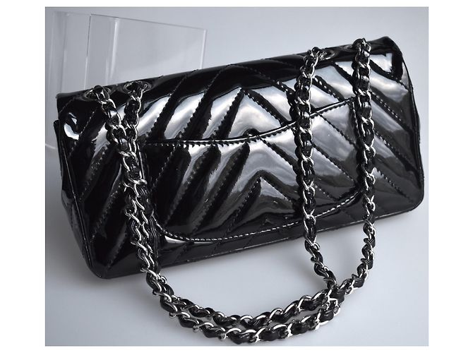 Timeless Chanel Borsa con patta nera classica senza tempo 25 cm Nero - vista 13