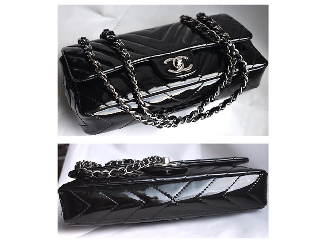 Timeless Chanel Borsa con patta nera classica senza tempo 25 cm Nero - vista 14