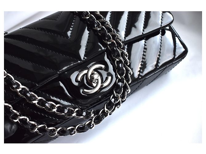 Timeless Chanel Borsa con patta nera classica senza tempo 25 cm Nero - vista 15