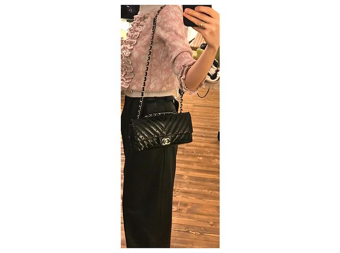 Timeless Chanel Borsa con patta nera classica senza tempo 25 cm Nero - vista 19
