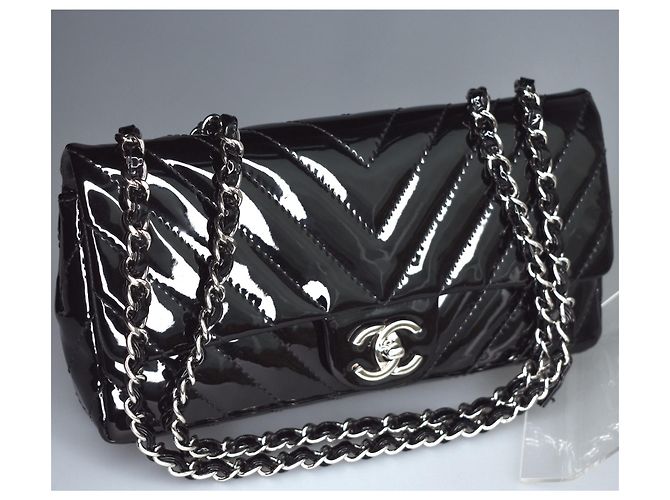 Timeless Chanel Borsa con patta nera classica senza tempo 25 cm Nero - vista 20