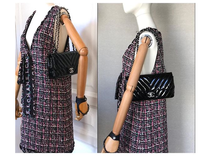 Timeless Chanel Borsa con patta nera classica senza tempo 25 cm Nero - vista 6