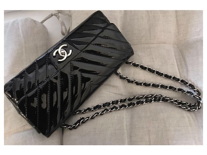 Timeless Chanel Borsa con patta nera classica senza tempo 25 cm Nero - vista 7