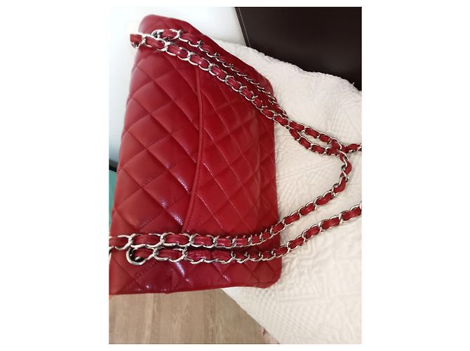 Mademoiselle Borsa Chanel Jumbo in pelle caviar rossa Rosso - vista 23