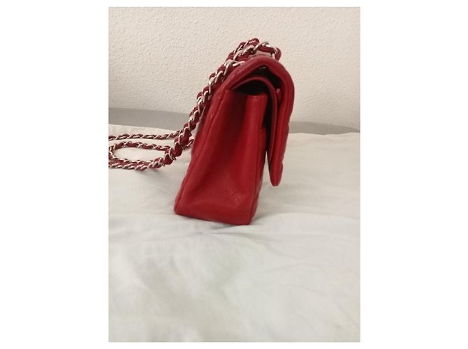 Mademoiselle Borsa Chanel Jumbo in pelle caviar rossa Rosso - vista 29