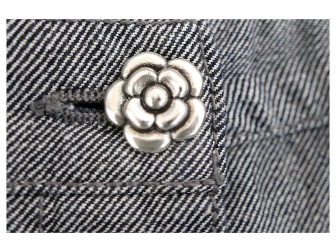 Cruzeiro Chanel 2002 Saia jeans com babado e arco - vista 4