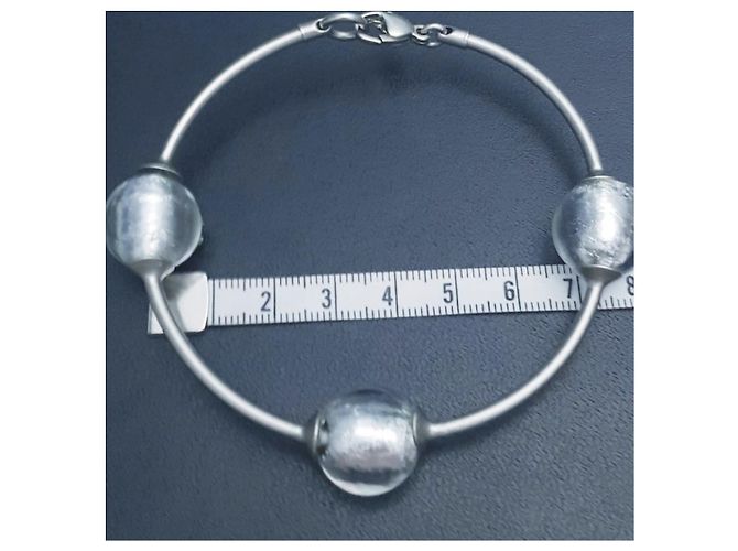 Bracciale Chanel in metallo argentato e resina Argento - vista 3