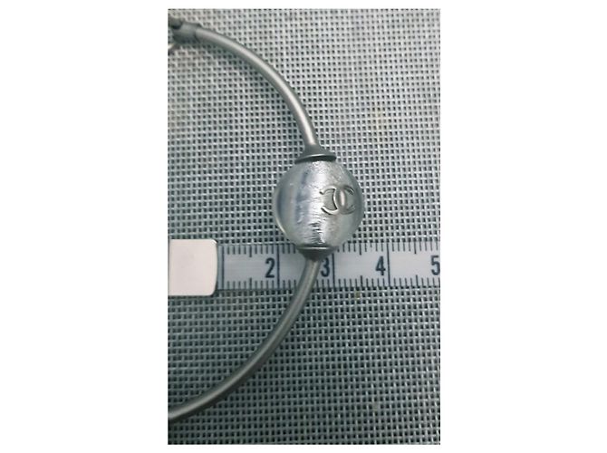Bracciale Chanel in metallo argentato e resina Argento - vista 6