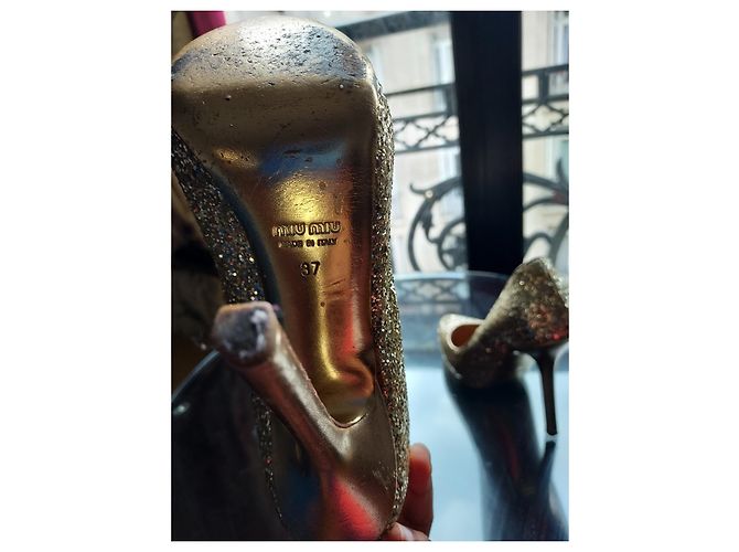 Décolleté Miu Miu Oro D'oro - vista 4