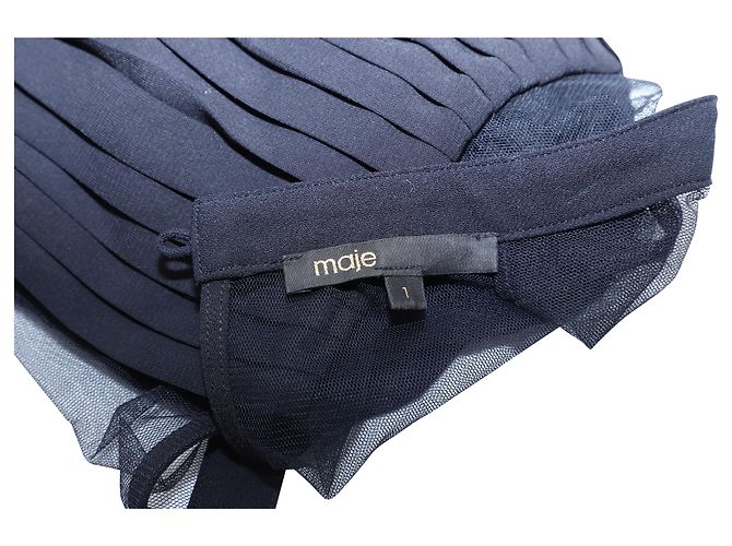 Maje Remia Minikleid aus schwarzem Polyester - Ansicht 4