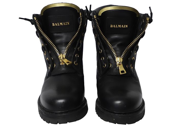 Stivaletti Balmain Taiga in Pelle Nera Nero - vista 2