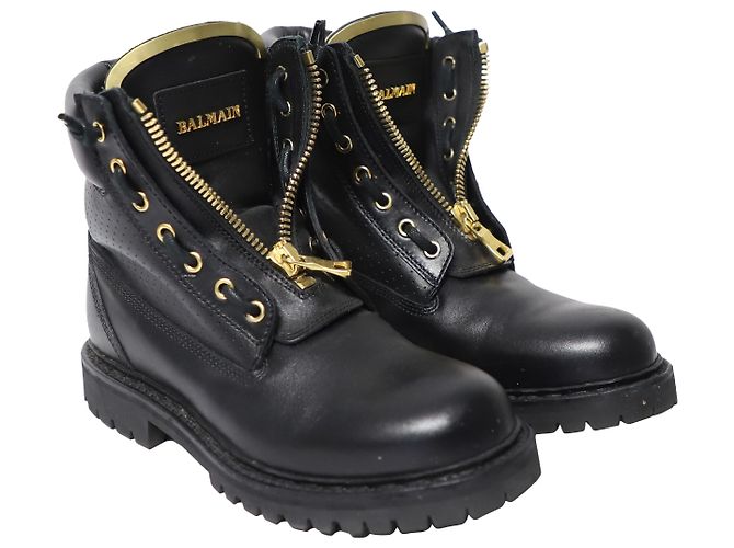 Stivaletti Balmain Taiga in Pelle Nera Nero - vista 3