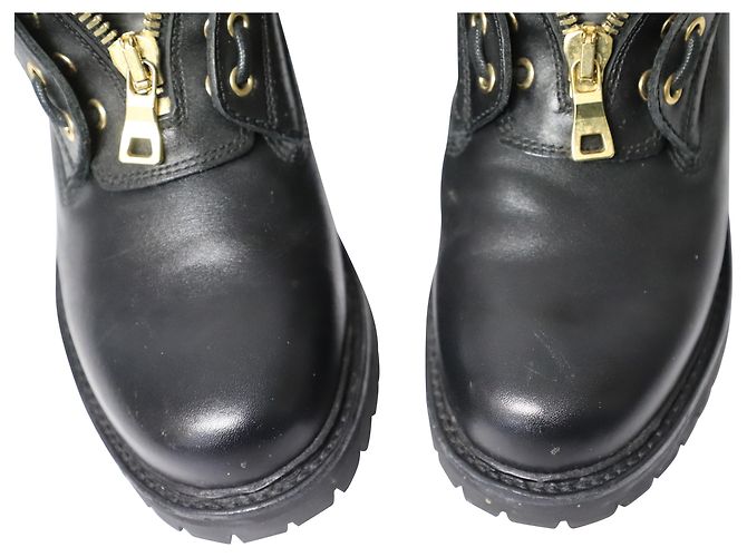 Stivaletti Balmain Taiga in Pelle Nera Nero - vista 7