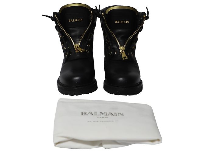 Stivaletti Balmain Taiga in Pelle Nera Nero - vista 8