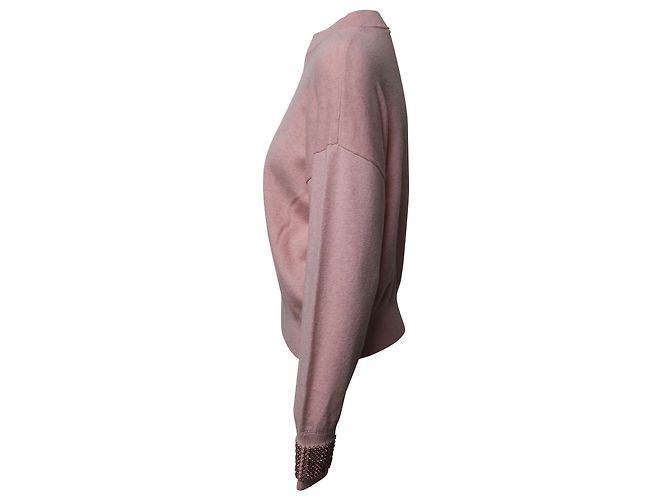 Alexander Wang Pullover mit Kristallmanschetten aus rosa Wolle Pink - Ansicht 2