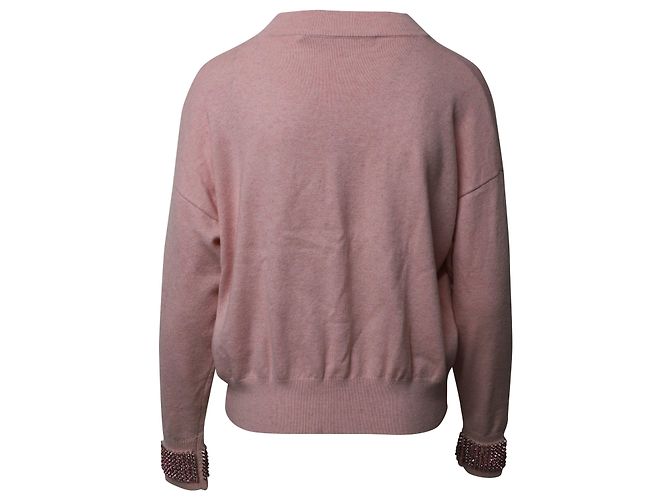 Alexander Wang Pullover mit Kristallmanschetten aus rosa Wolle Pink - Ansicht 3