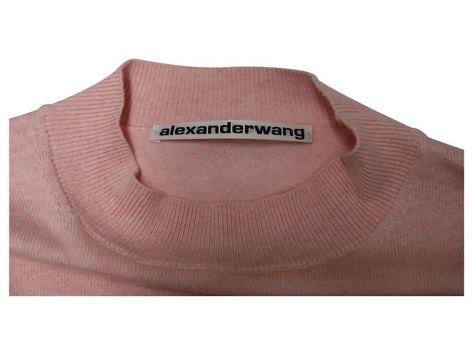 Alexander Wang Pullover mit Kristallmanschetten aus rosa Wolle Pink - Ansicht 7