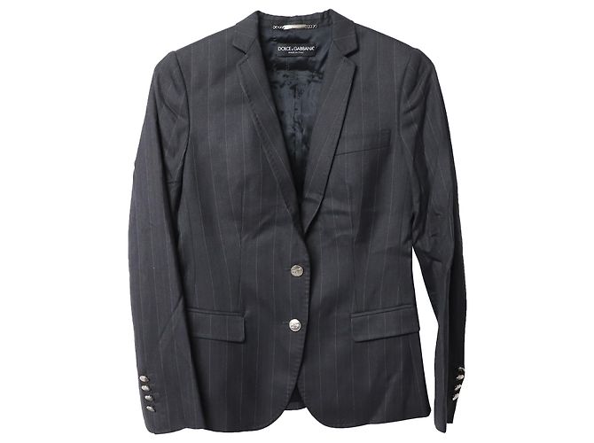 Dolce & Gabbana Pinstripe Suit in Grey Wool - view 4